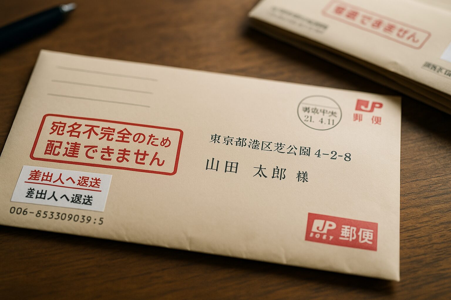 宛名 不 完全 で 配達 できません